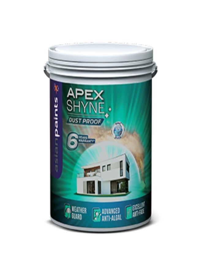 دهان خارجي أبيض كلاسيكي من Asian Paints طراز APEX SHYNE، بتقنية مقاومة الغبار والطحالب، خالٍ من الرصاص، منخفض المركبات العضوية المتطايرة، بلمسة نهائية مائية فاخرة (1 لتر) أبيض